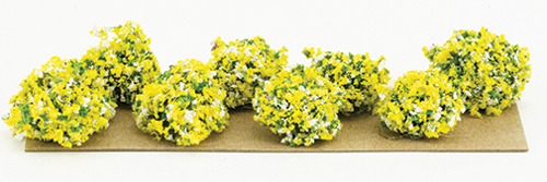 Dollhouse miniature BORDER PLANTS(8), 3/4" YELLOW